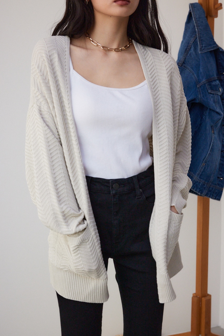 AZUL BY MOUSSY | ヘリンボーンニットカーディガン (カーディガン