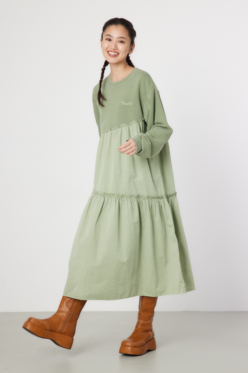 RODEO CROWNS WIDE BOWL | ピグメント布帛ドッキングワンピース