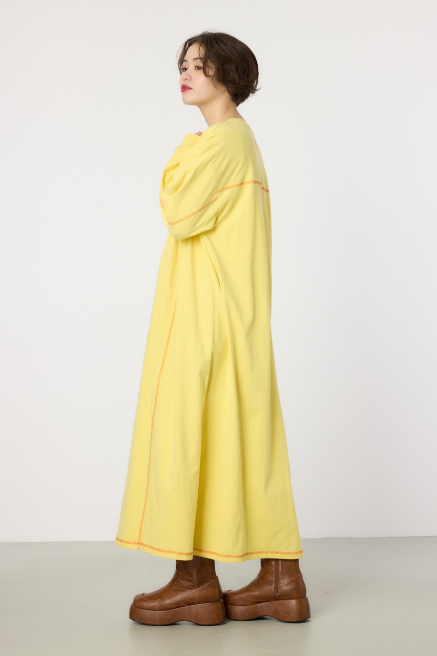 RODEO CROWNS WIDE BOWL | 配色ステッチティアードマキシワンピース