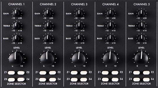 5チャンネル・4ゾーン・マイク／ライン・ミキサー MX524 ART