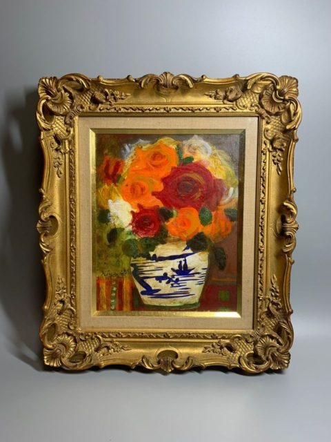 清原啓一の薔薇の油彩画を買取り致しました。｜栄楽堂