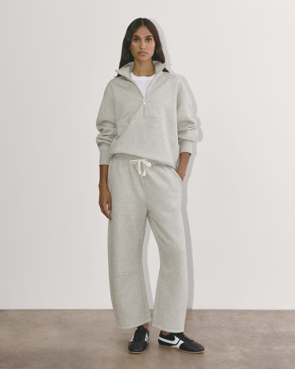 Luxe Fleece Half-Zip Sweatshirt | Heathered Grey – Everlane