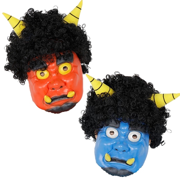 営業日午前注文即日発送｜後払いOK｜大人用 マスク かつら付き鬼マスク