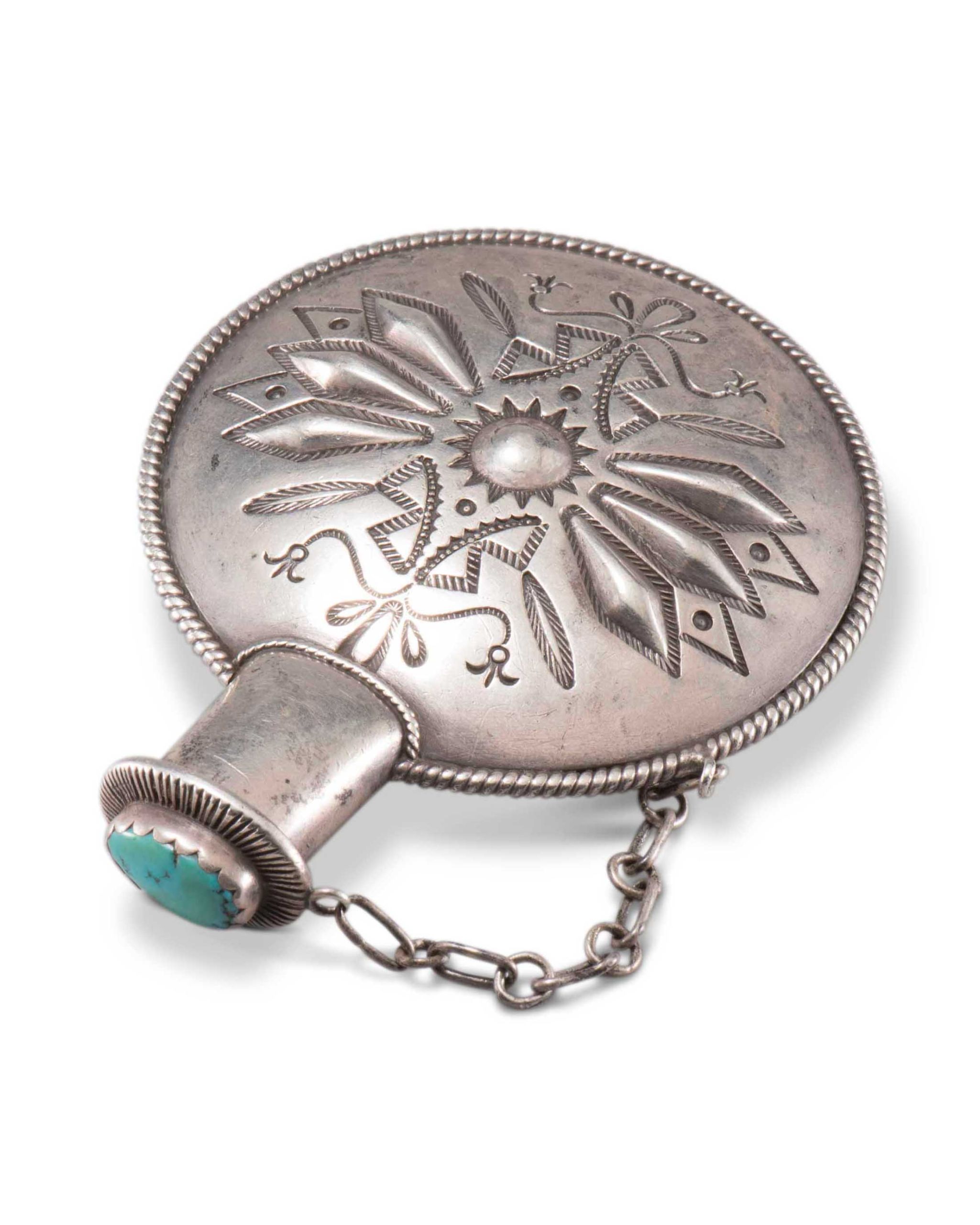 McKee Platero Silver Double Sided Canteen with Turquoise Lid