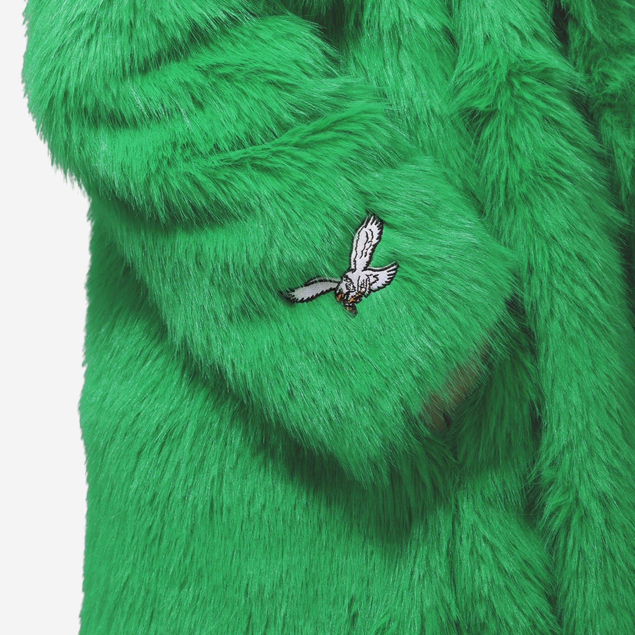 Philadelphia Eagles Kelly Green Faux Fur Long Jacket FOCO