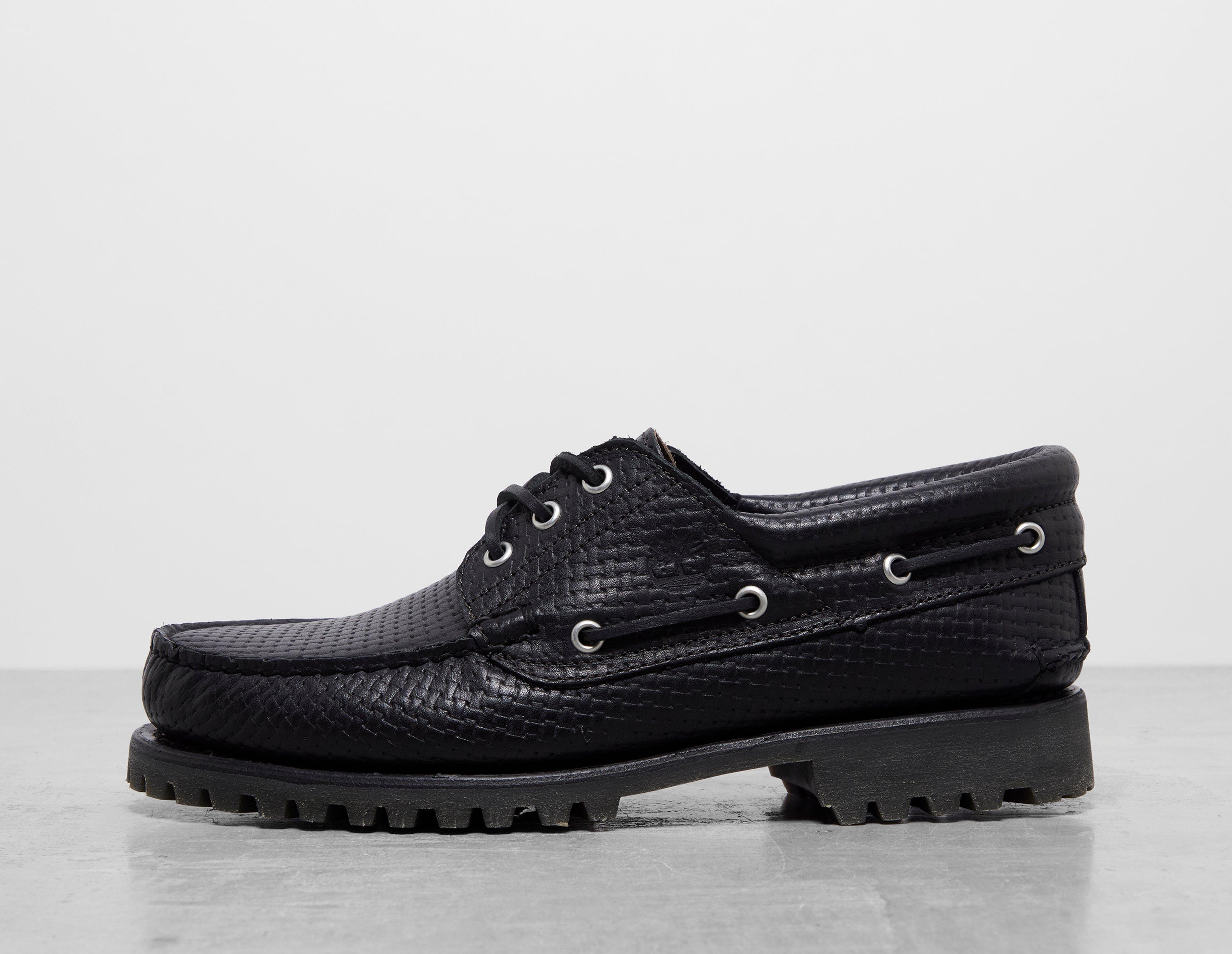 Black Timberland Authentic 3-Eye Lug Handsewn Boat Shoe | Footpatrol