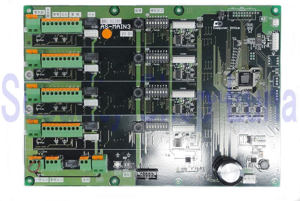 MIWA BAN-AS4・MAIN3 多回線電気錠操作盤交換用メイン基板 【在庫
