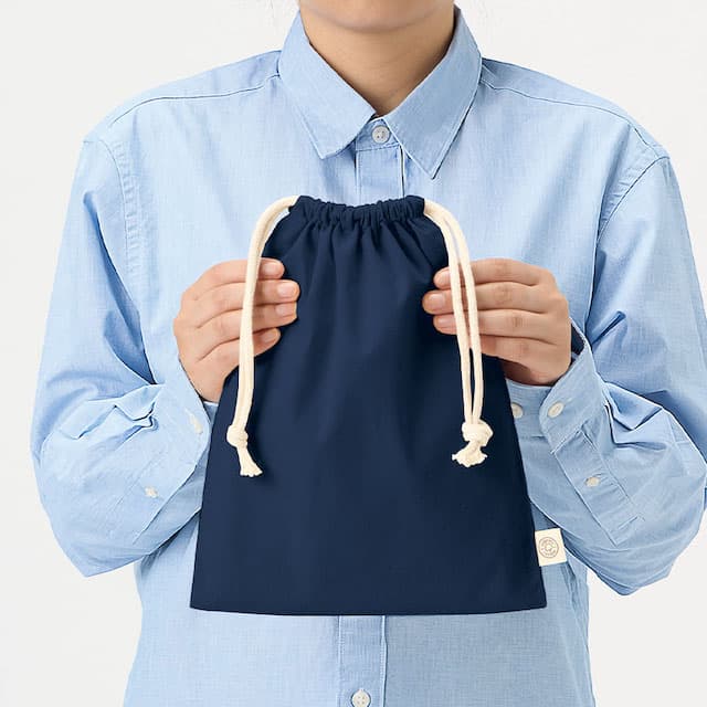 ナチュラル巾着（M）[MARKLESS STYLE TR-1284]｜オリジナルプリント