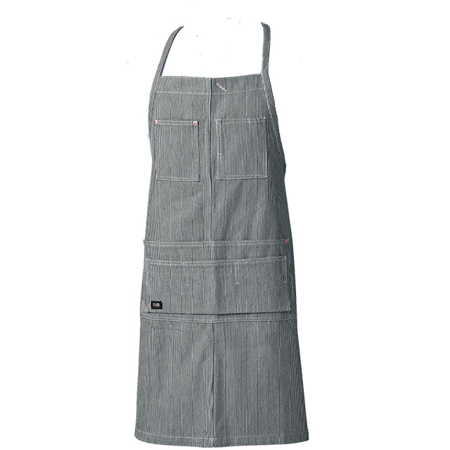 デニムストライプエプロン（首掛け）[SOWA 10121]｜オリジナルプリント