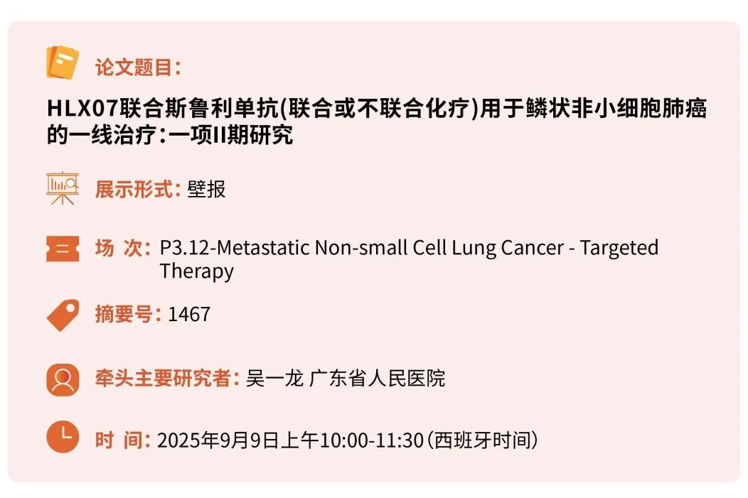 肺癌全覆盖复宏汉霖HLX43、汉斯状等创新产品10项研究入选2025世界肺癌