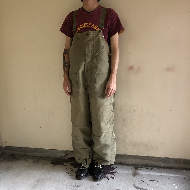 40年代 ユーエスネイビー アメリカ海軍 デッキ オーバーオール ウール