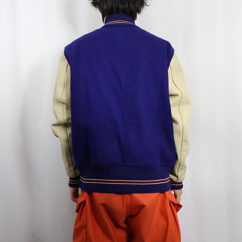 60s 60年代 スタジャン ウール レザー切り替え | ビンテージ古着屋