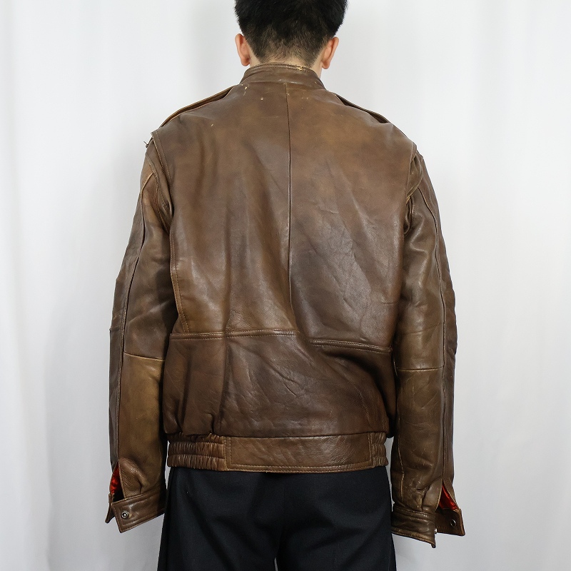 90年代 90s 茶色 ブラウン 本革 革ジャン | ビンテージ古着屋Feeet