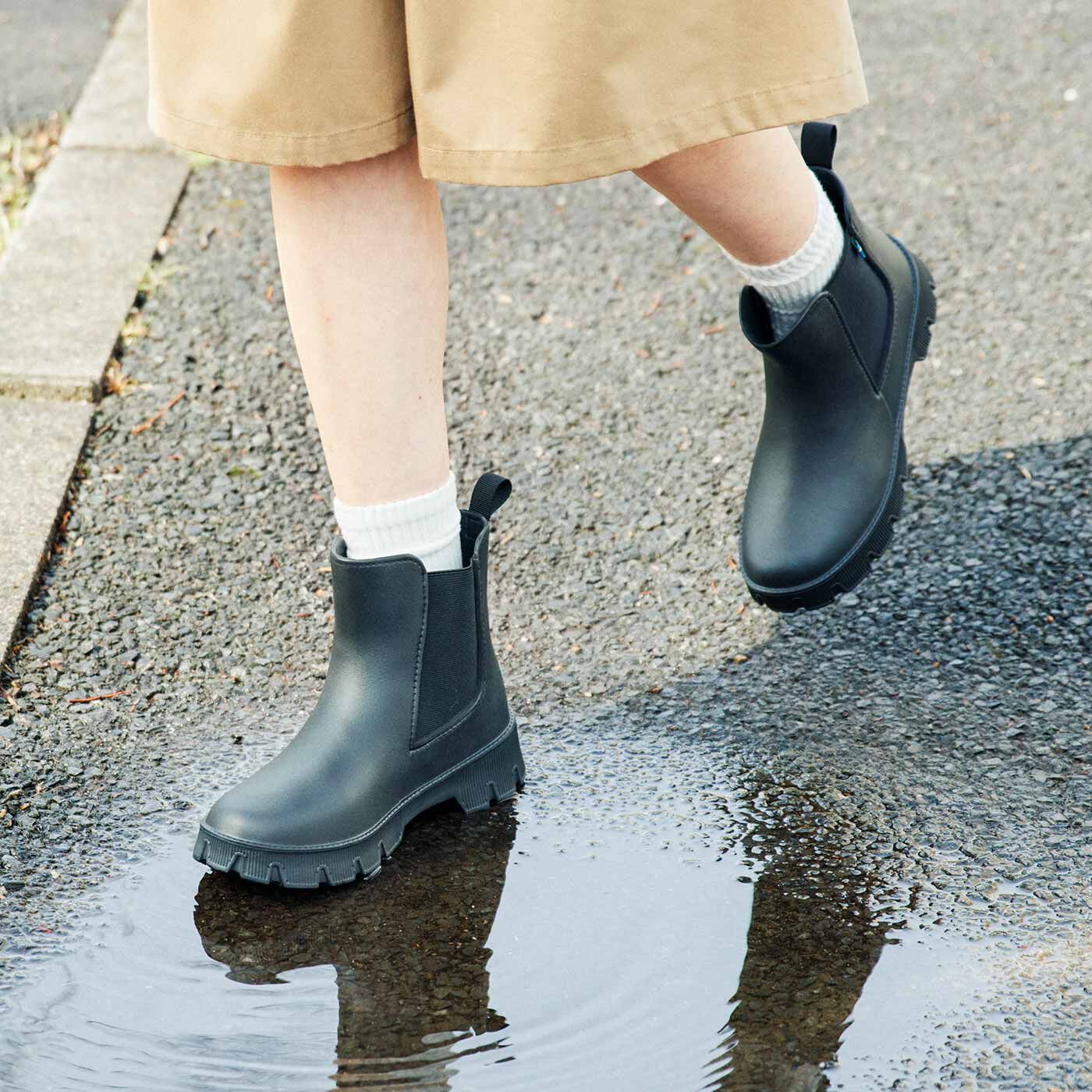 ラミプリュス 超軽量サイドゴアレインブーツ〈ブラック〉｜L'AMIPLUS