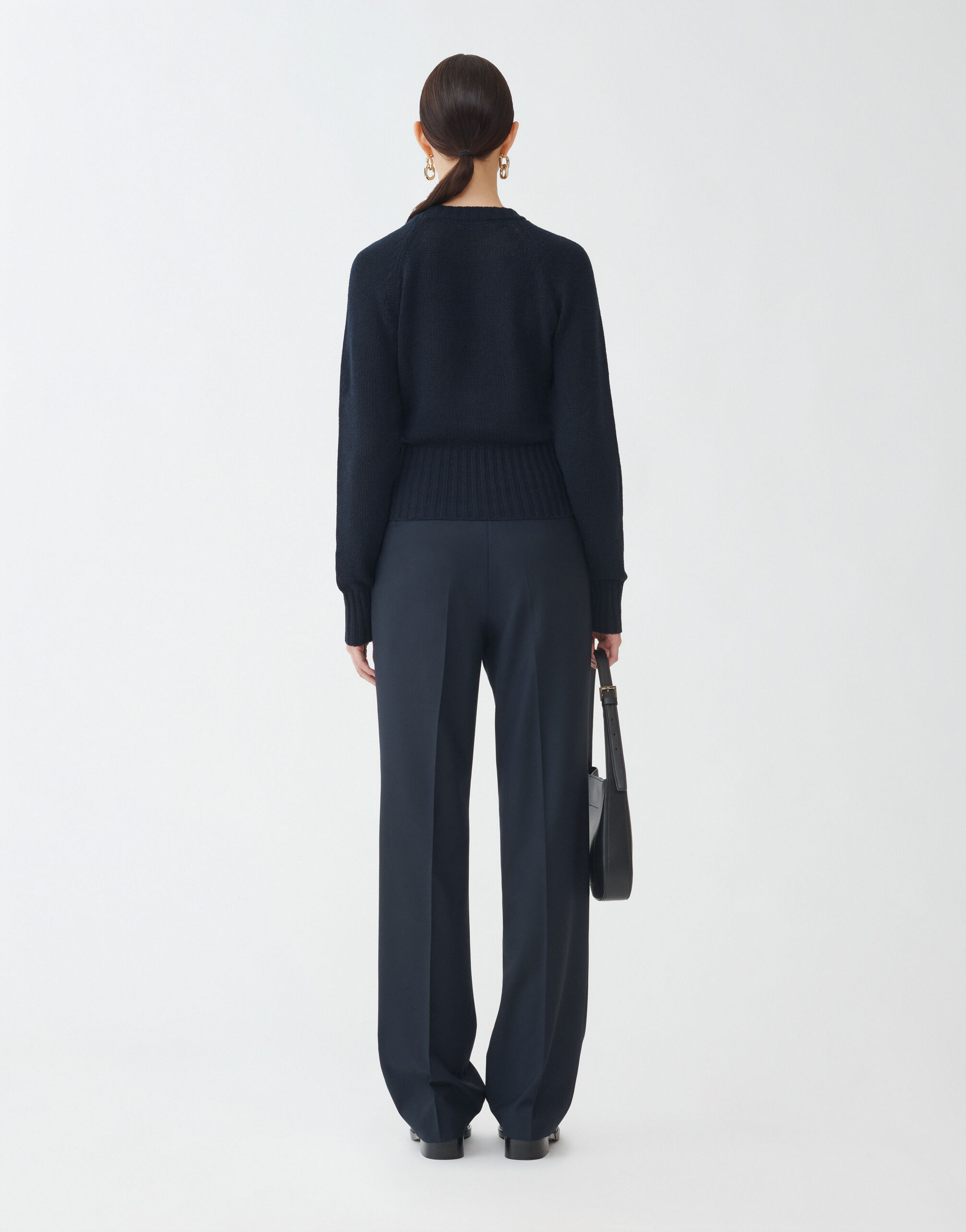 レディースガーゼ カシミヤ セーター§ナイトブルー Fabiana Filippi