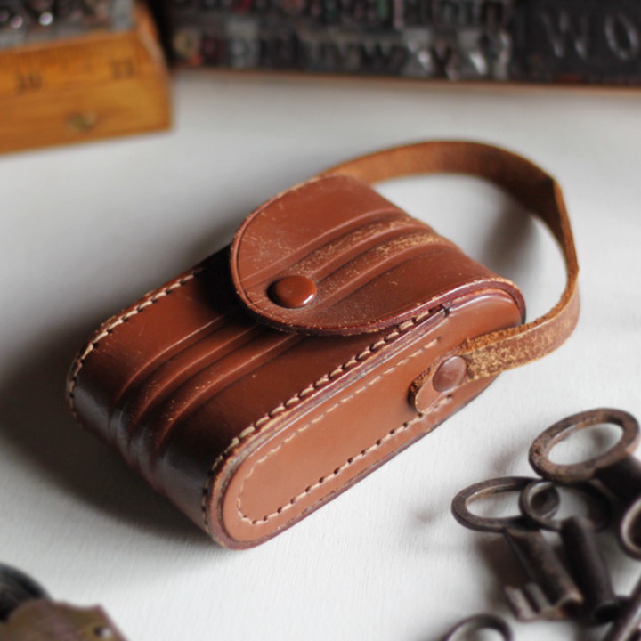 ヴィンテージ革ケース｜アンティークオペラグラス双眼鏡小物入れ昭和