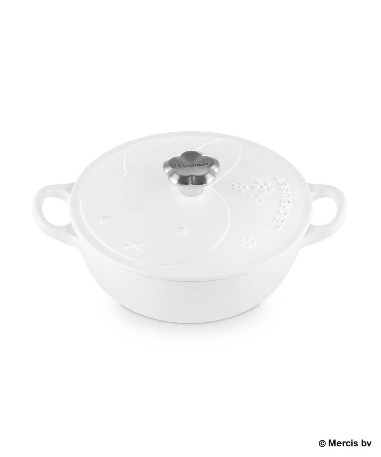 ル・クルーゼ×ミッフィー“花型”鍋＆コラボプレート、イラスト入り