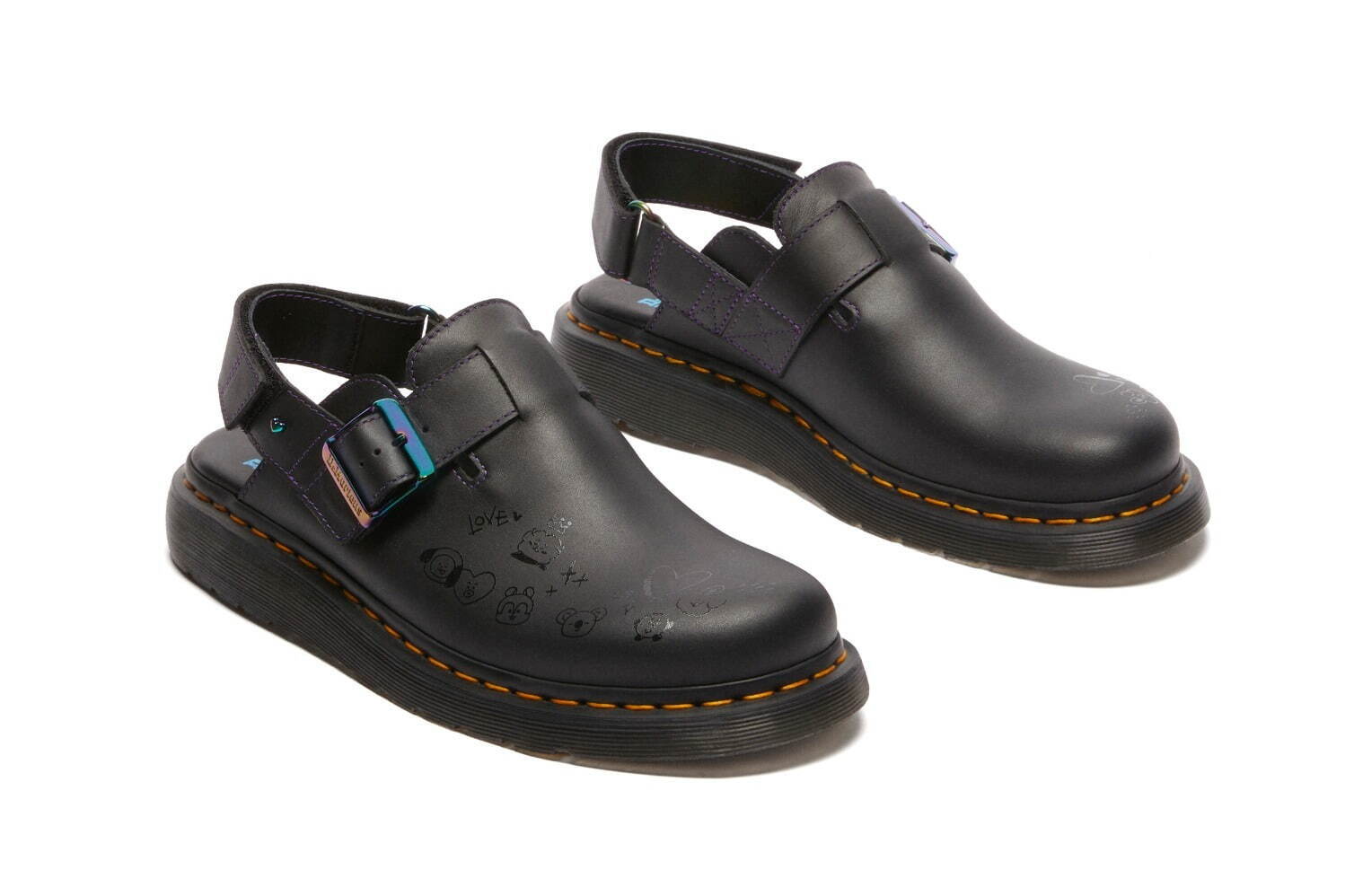 ドクターマーチン「BT21」人気キャラを配したシューズ、“虹色チェーン