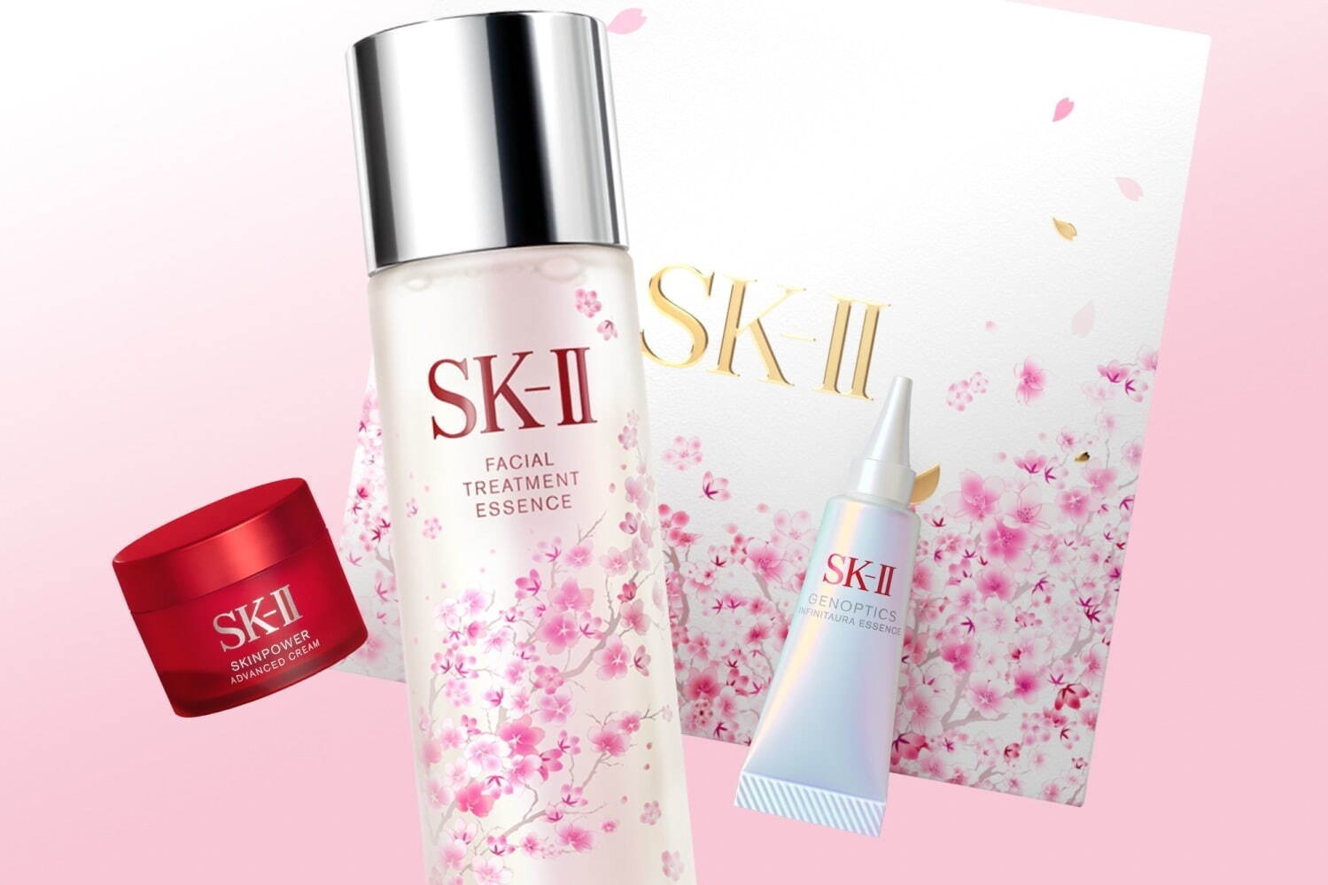 SK-II「桜」モチーフの25年春スキンケアキット、“桜の花びら舞う”人気