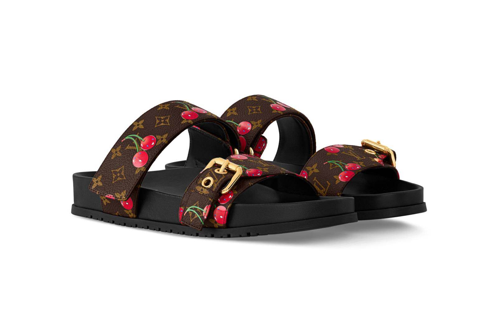 ルイ・ヴィトン × 村上隆“チェリー”を散りばめたサンダル、ふんわり