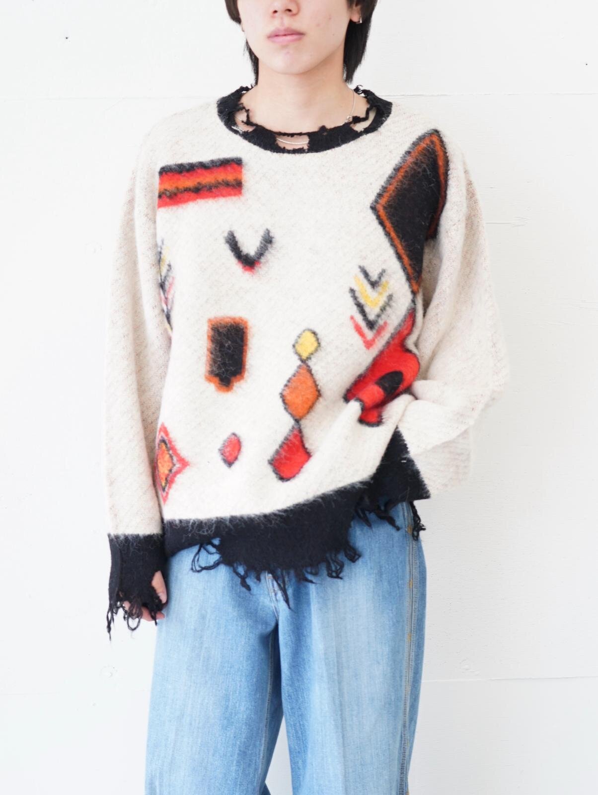 ラムロフ“モロッコのラグ”着想のモヘアニット、ラメペイントの