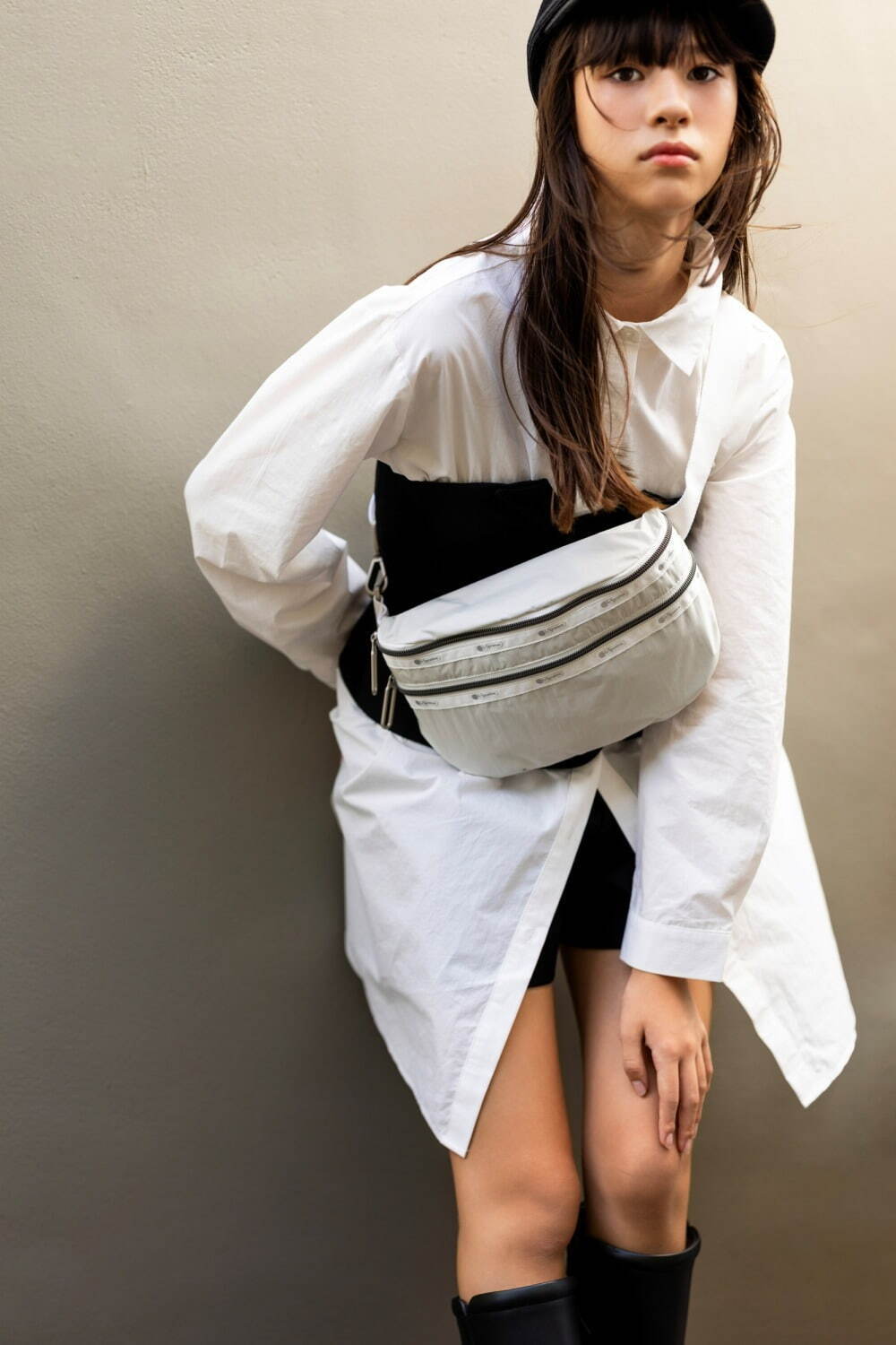 レスポートサック“超軽量”「エッセンシャル」シルバーピンク＆ホワイト