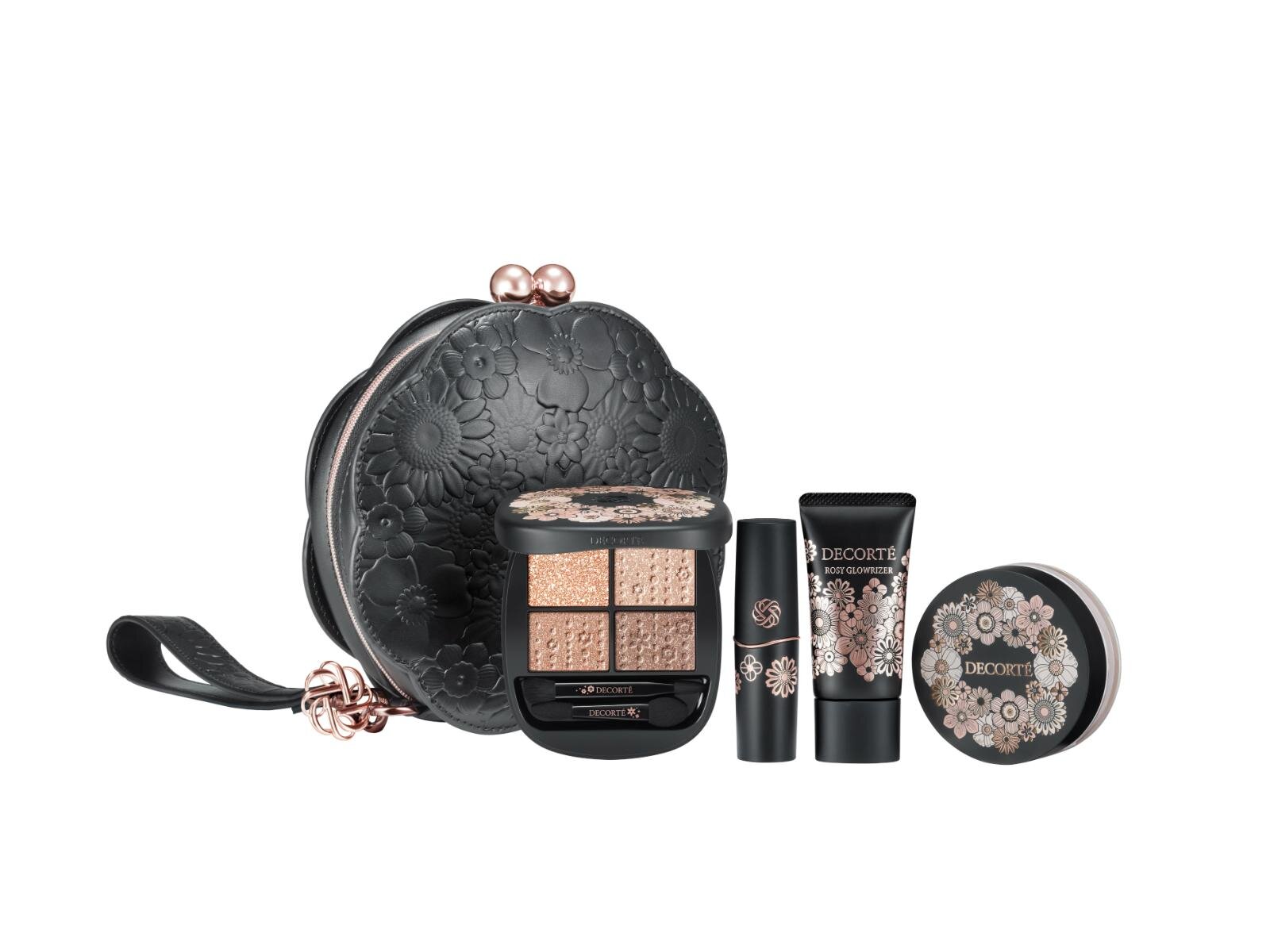 コスメデコルテ25年クリスマスコフレ、花々咲きほこるポーチ付き！4色