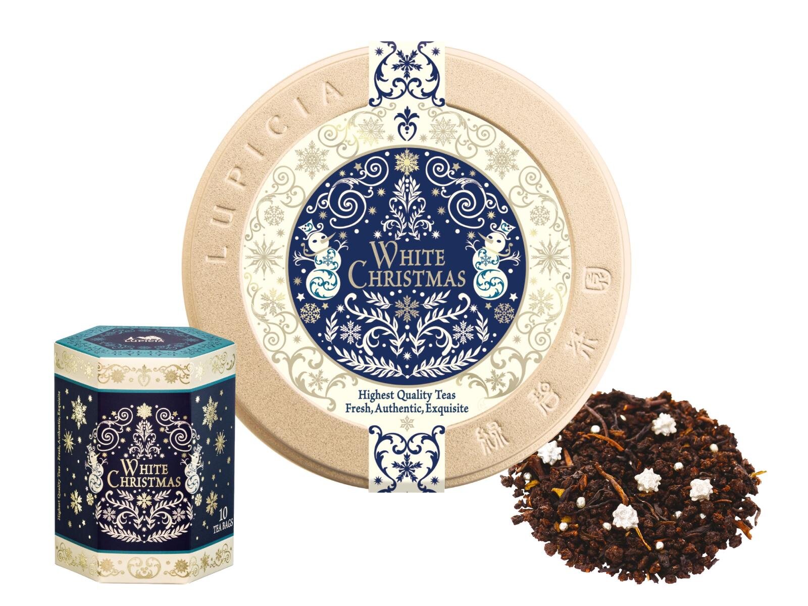 ルピシア25年クリスマス、ホワイトチョコとナッツ香る紅茶缶＆ティーや