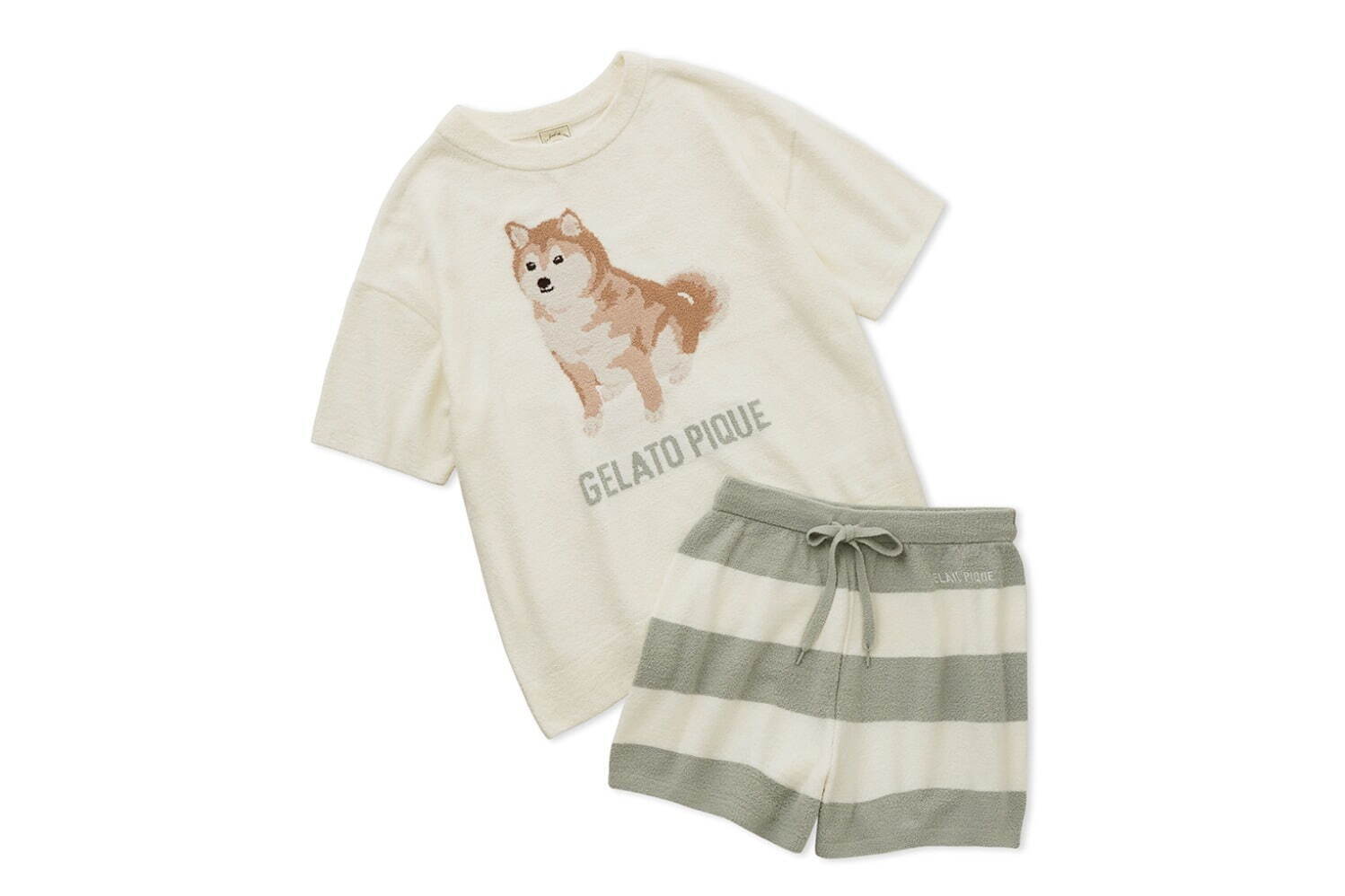 ジェラート ピケ「柴犬」モチーフのルームウェア、セットアップや総柄T