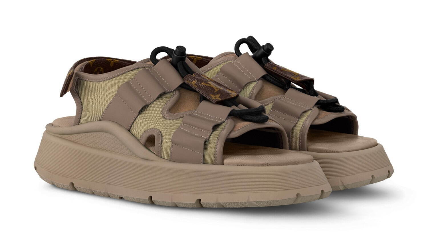 ルイ・ヴィトンの厚底ウィメンズサンダル、モノグラム・キャンバスの