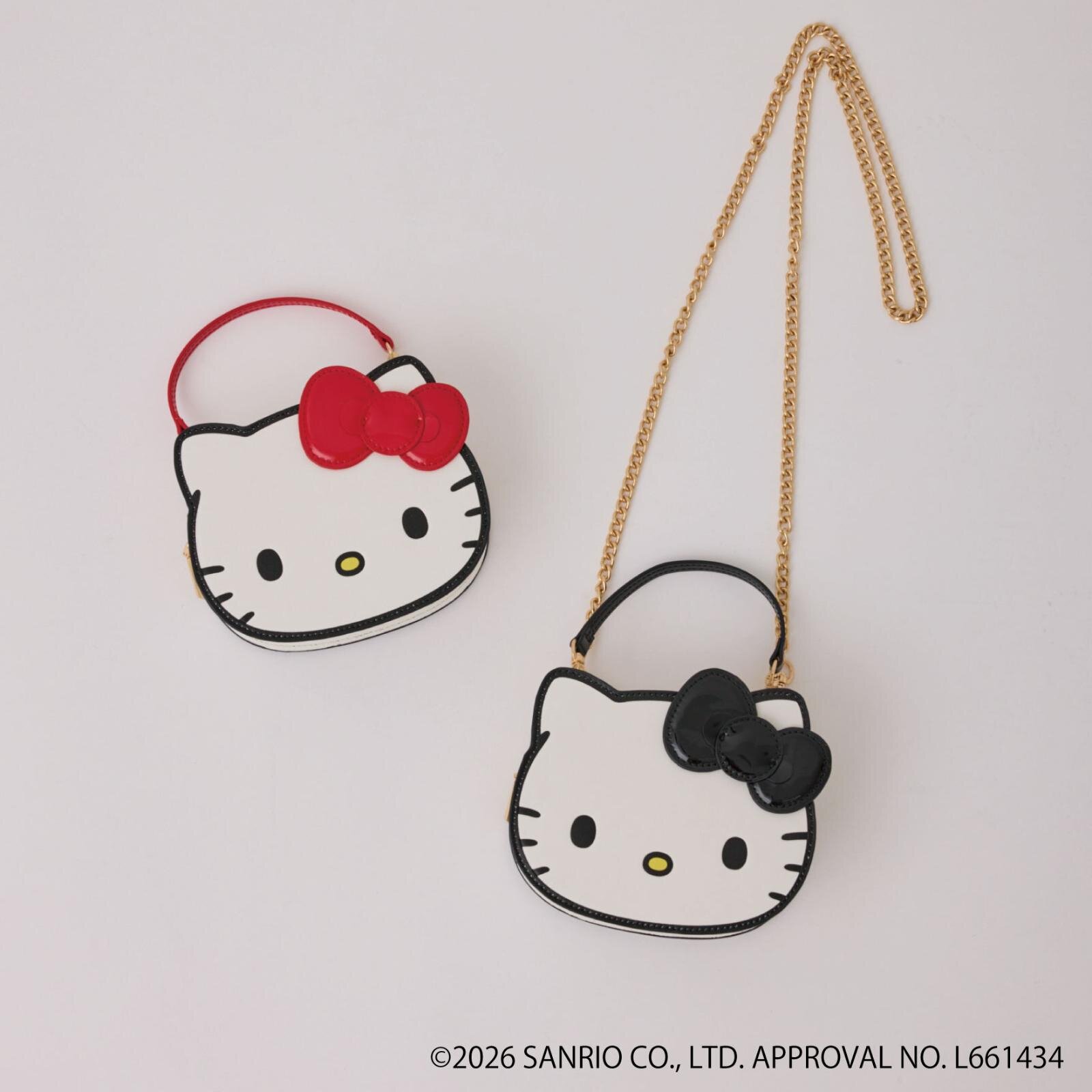 ロペピクニック「ハローキティ」赤or黒リボンのミニバッグ、刺繍タオル