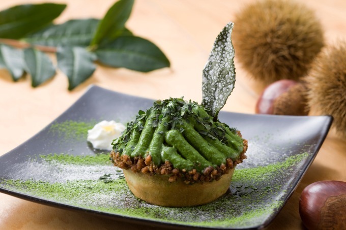 福寿園による京都の宇治茶カフェ「抹茶の茶畑モンブラン」香り高い宇治