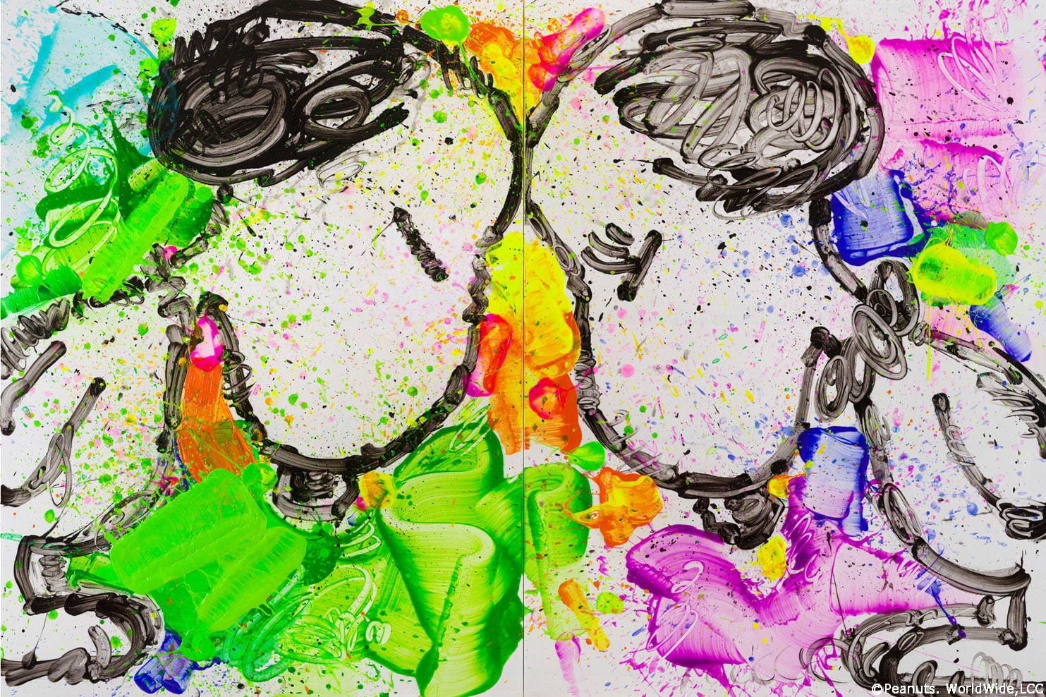 スヌーピーを世界で唯一自由に描ける画家「トム・エバハート」展示販売