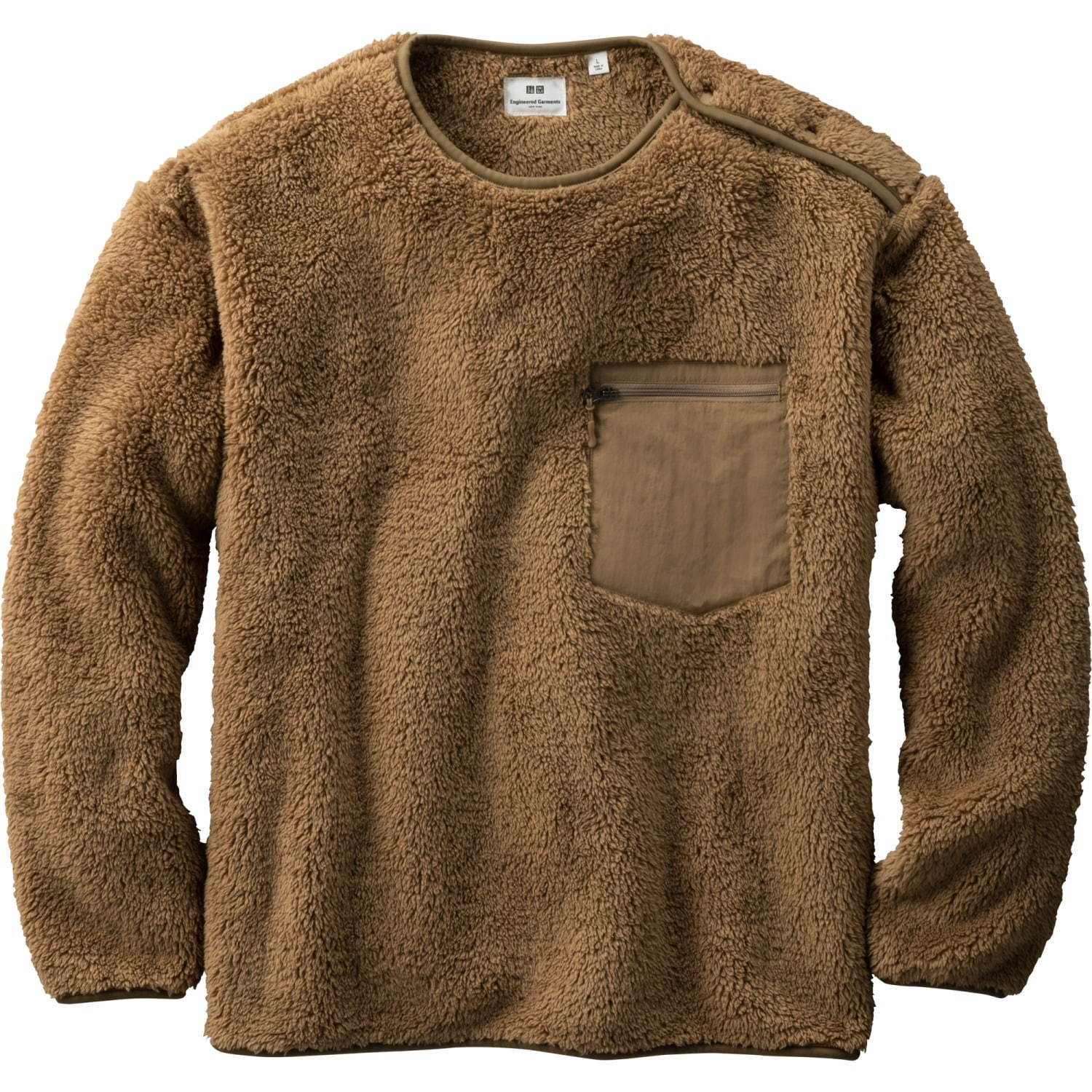 ユニクロ×エンジニアド ガーメンツのメンズフリース、ナイロン切り替え