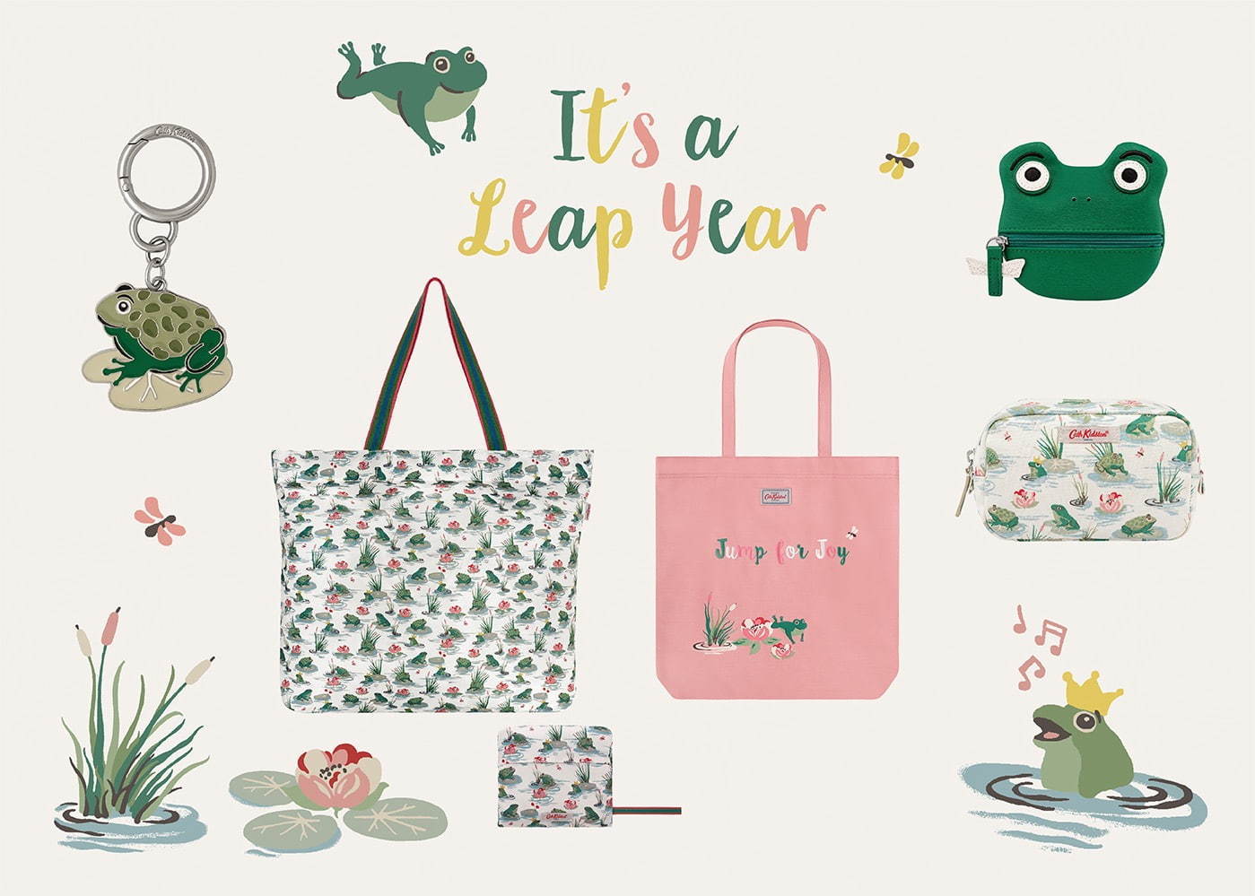 キャス キッドソンの“春色”バケットバッグ＆“カエル”モチーフのポーチ