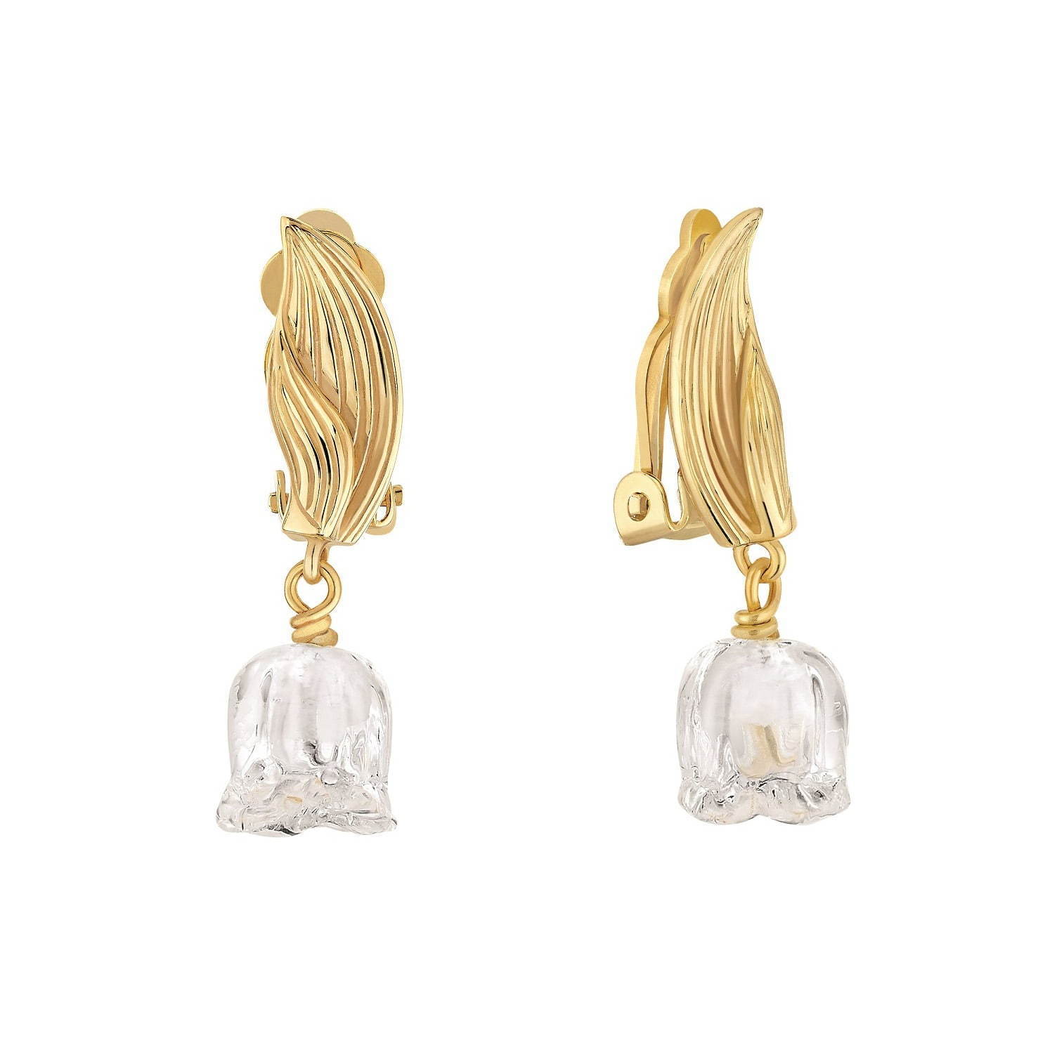 すずらん”を象ったラリックのジュエリー「ミュゲ」にゴールドパーツの