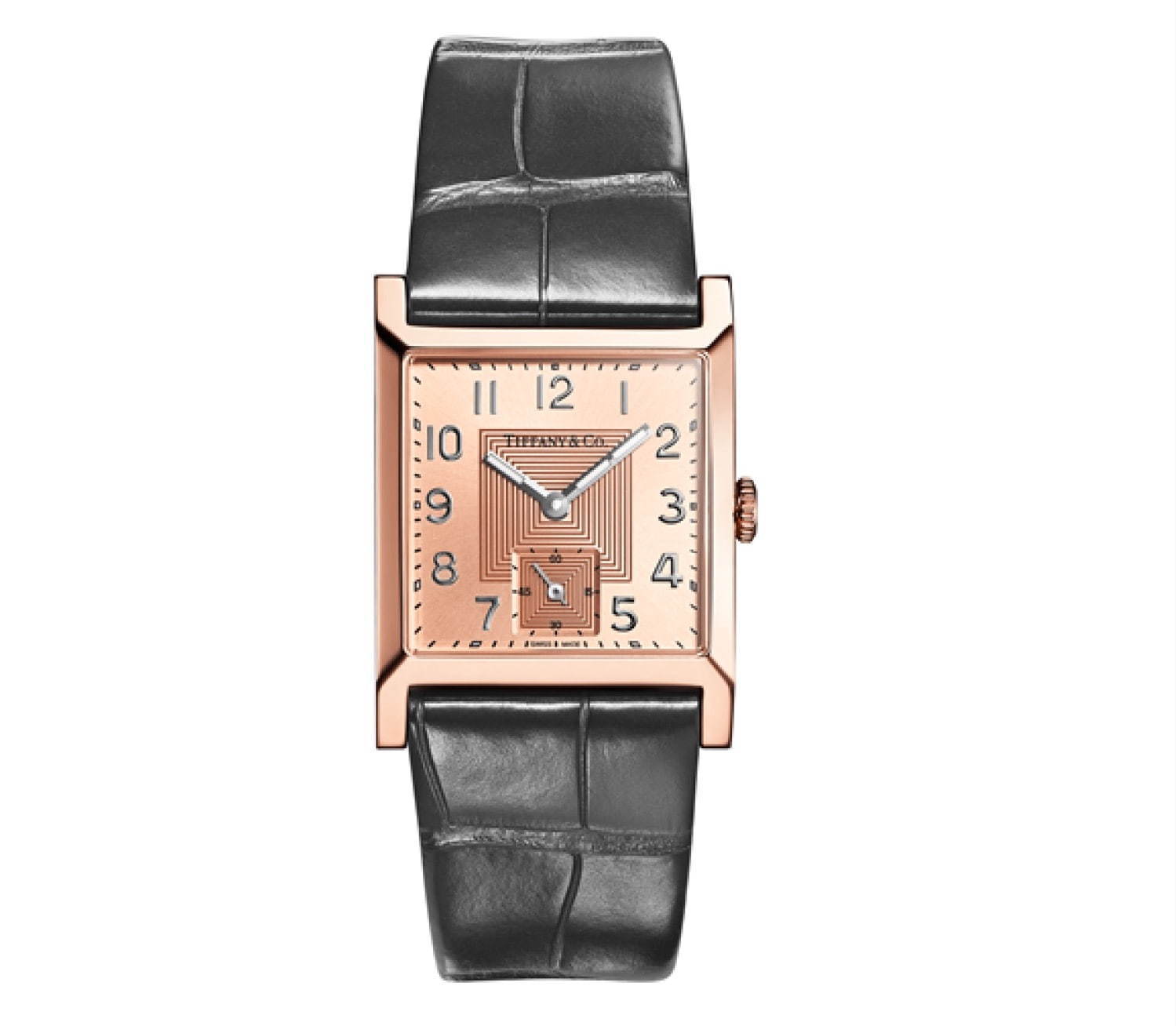 ティファニー「1837 メイカーズ」の限定スクエア腕時計、ローズ
