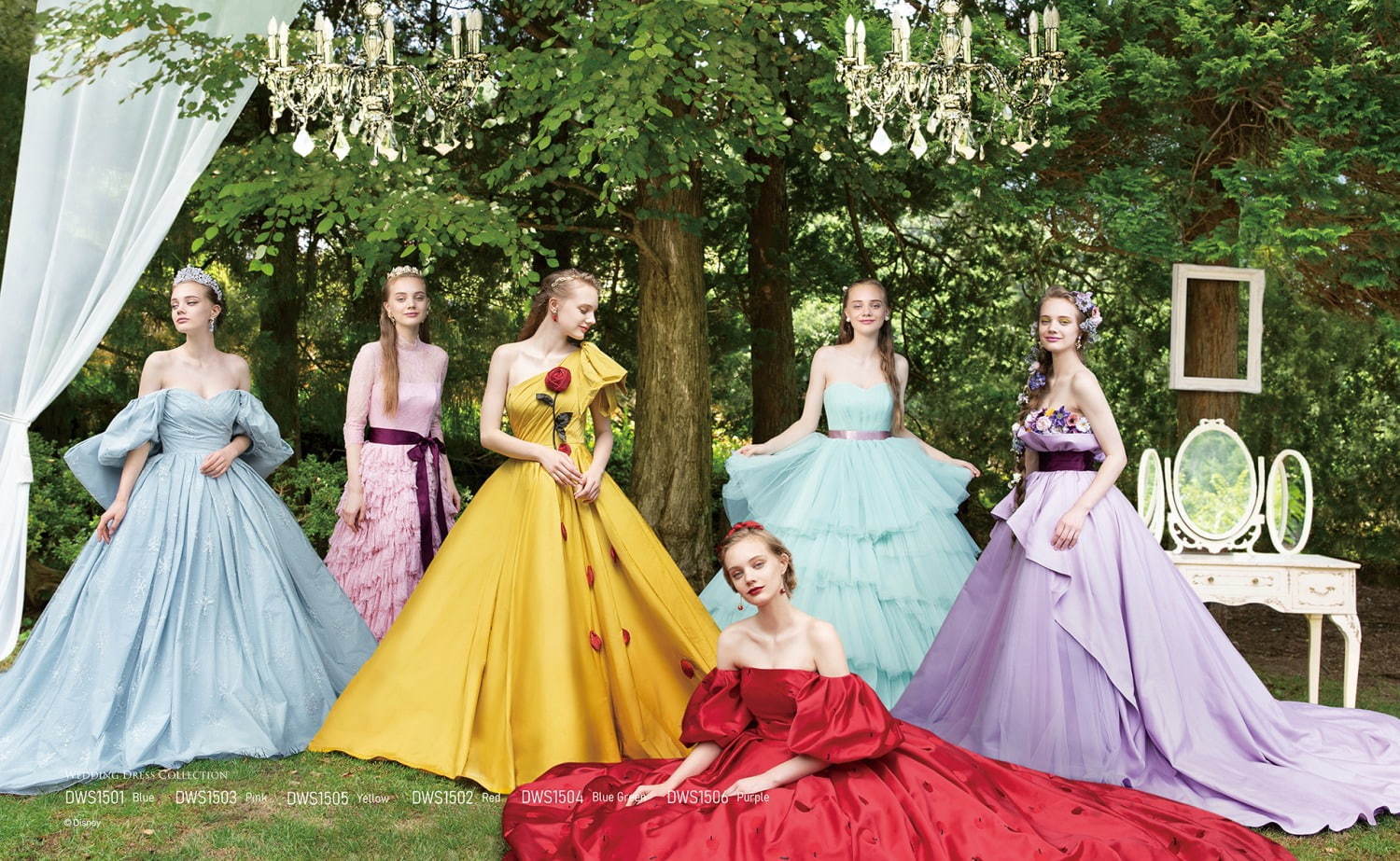 ディズニープリンセスの新作ウエディングドレス、シンデレラや白雪姫