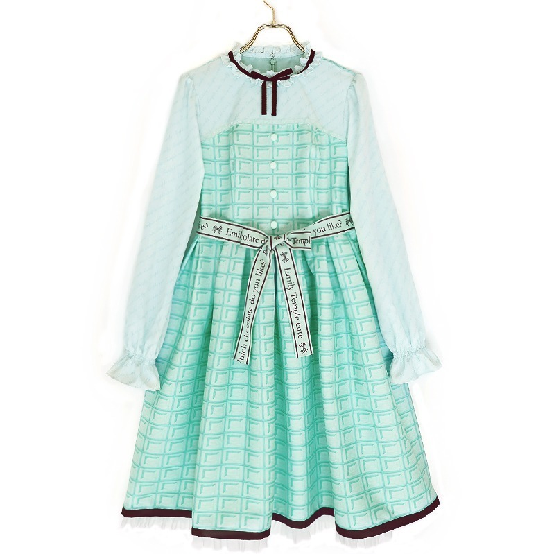 エミリーテンプルキュートチョコレート柄ワンピースミントやミルクの板