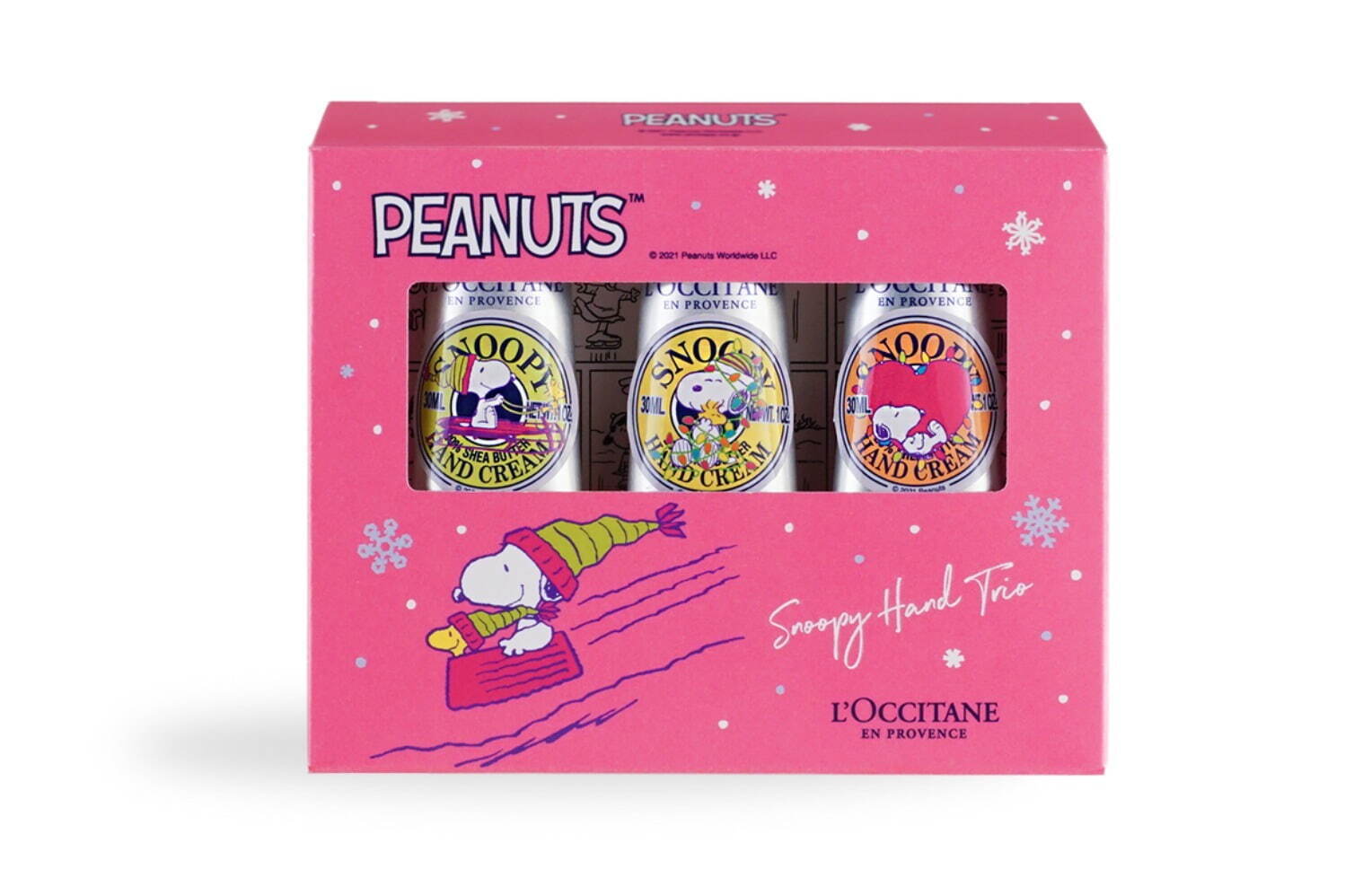 ロクシタン「スヌーピー」コラボの22年冬限定ハンドクリーム＆シ