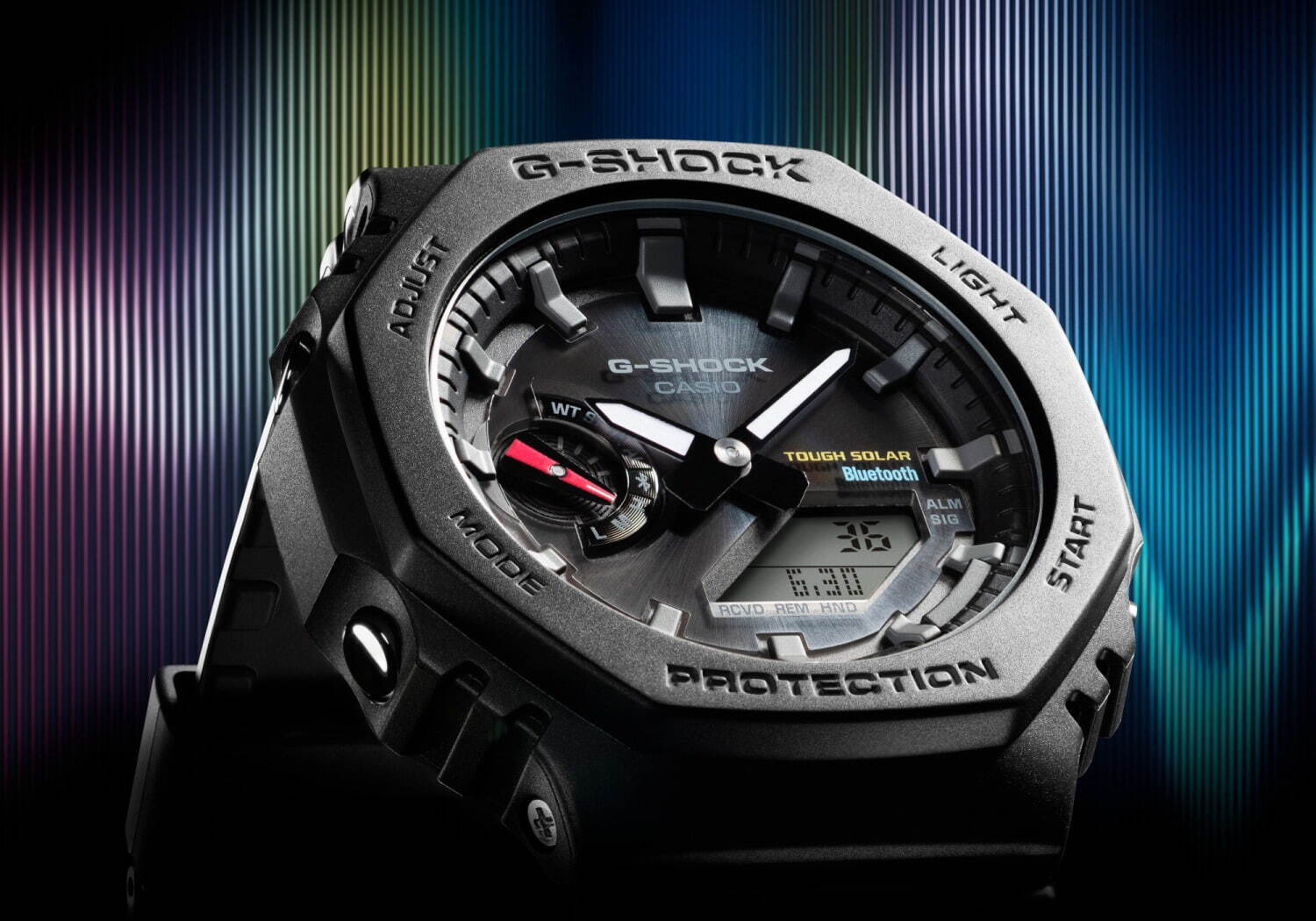 G-SHOCK、八角形ベゼルの新作「GA-B2100」Bluetoothとソーラー充電機能