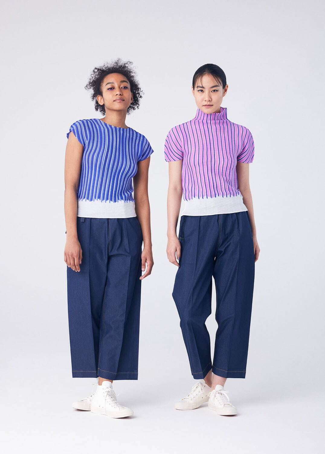 ミー イッセイ ミヤケ新作ウェア、“メイクを楽しむ人の表情”プリントの