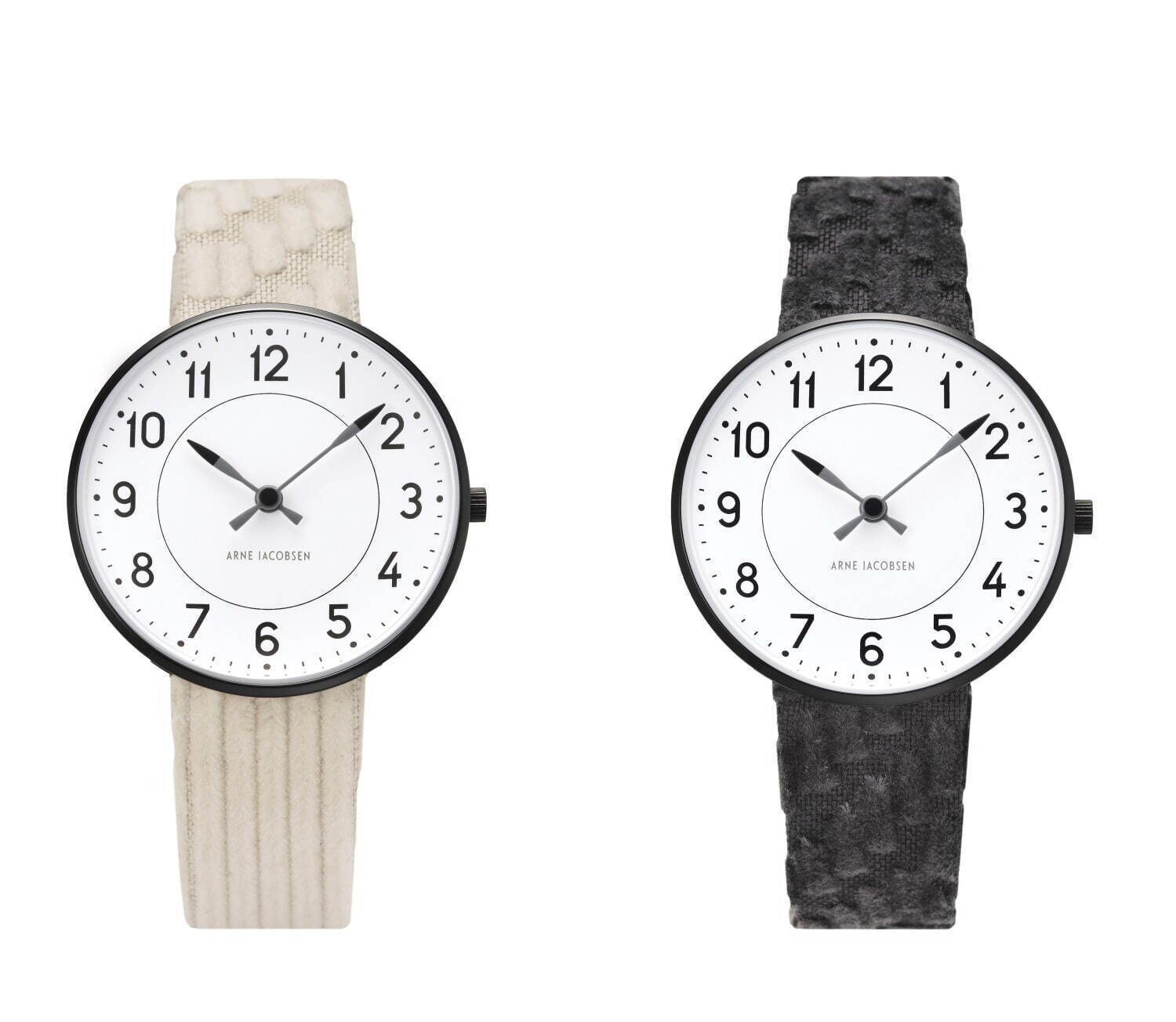 アルネ ヤコブセン×ミナ ペルホネンの腕時計、ランダムに織られた