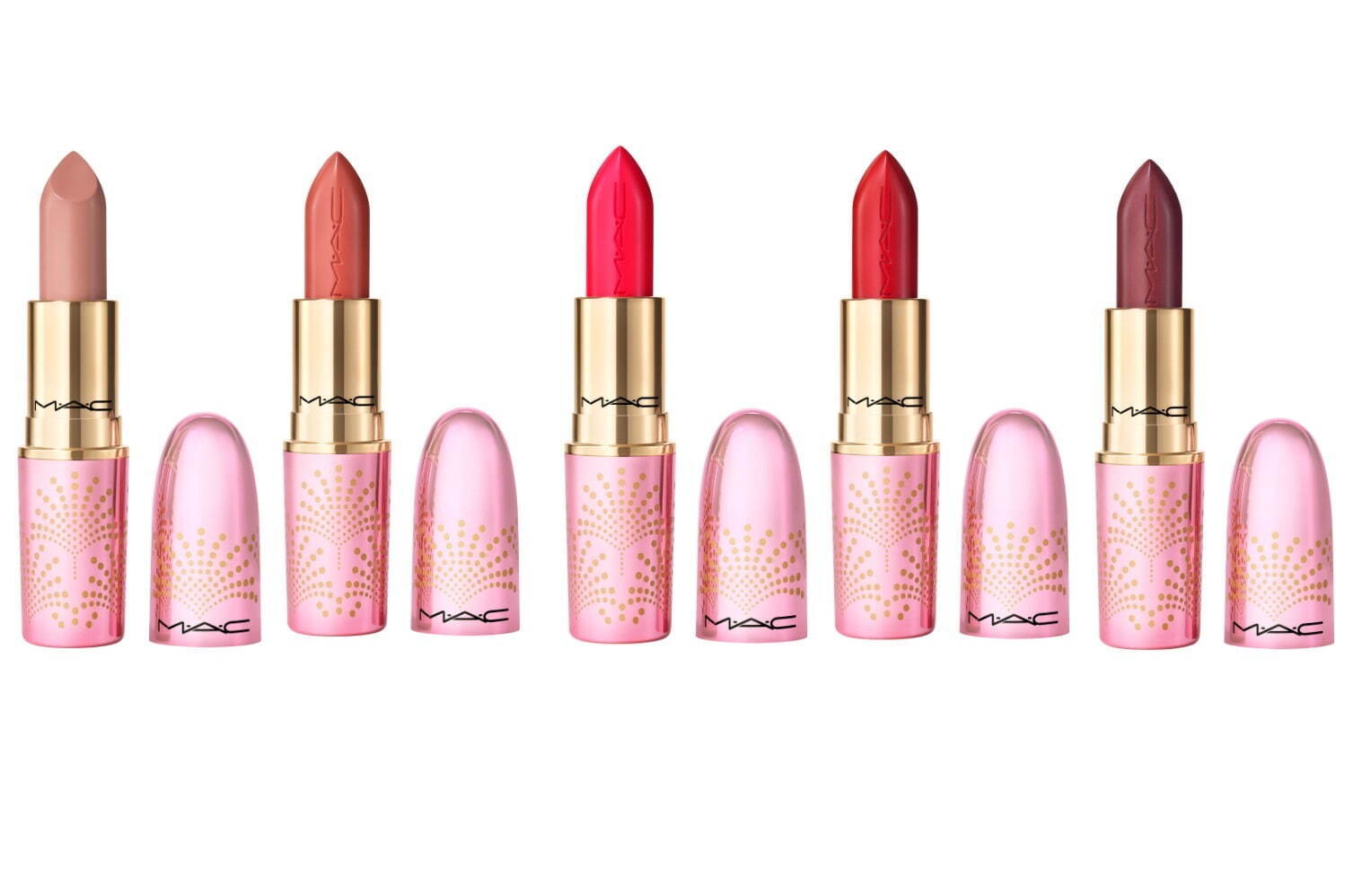 M·A·C22年クリスマスコフレ第1弾、“ボウ”型パケ入りミニリップセット