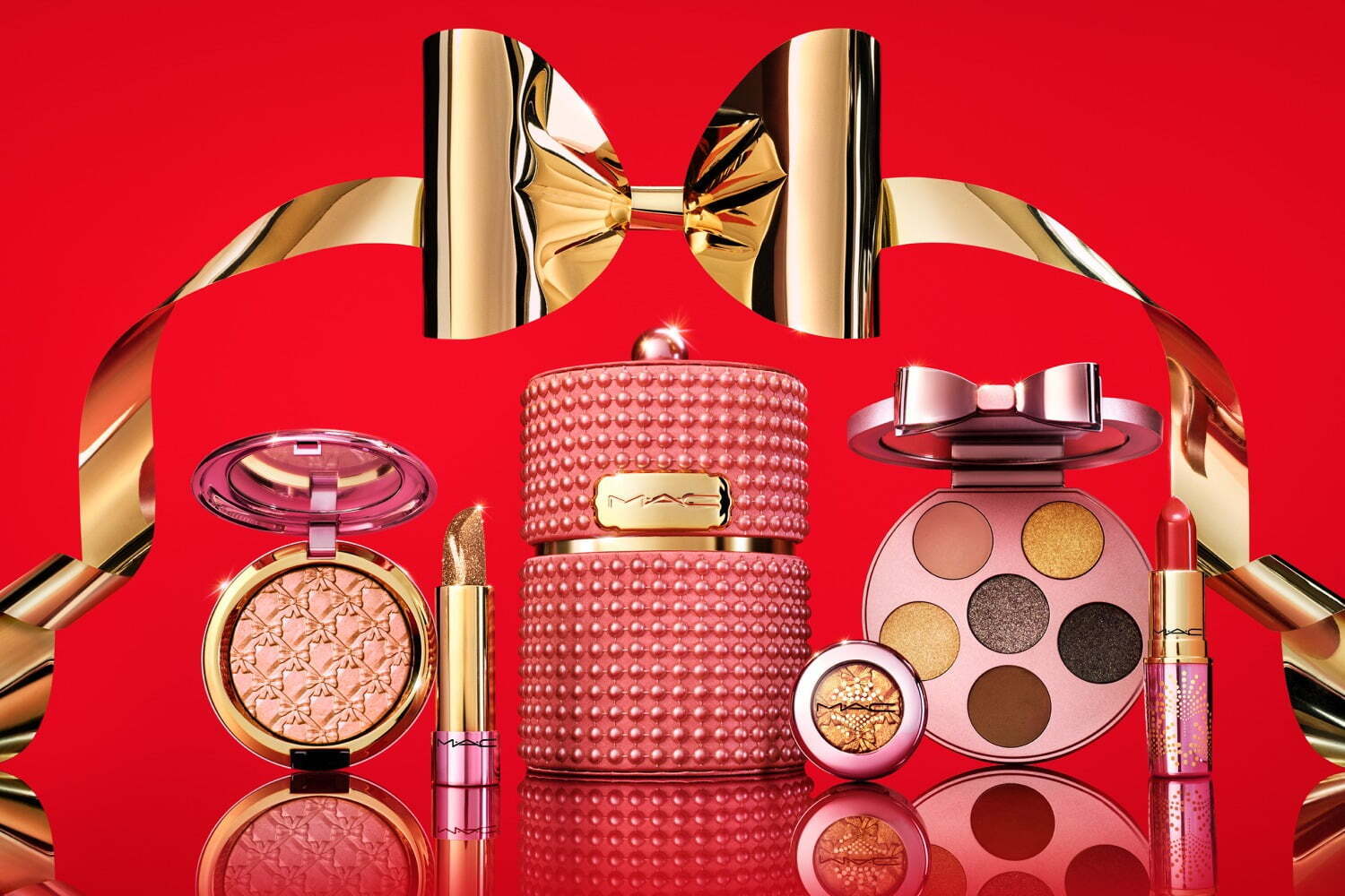 M·A·C22年クリスマスコフレ第1弾、“ボウ”型パケ入りミニリップセット