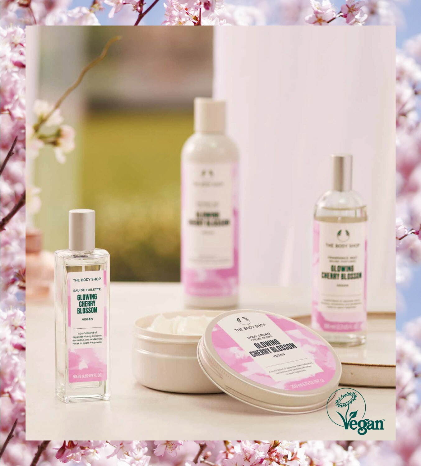 ザボディショップ“桜香る”23年春コスメ「チェリーブロッサム」ボディ