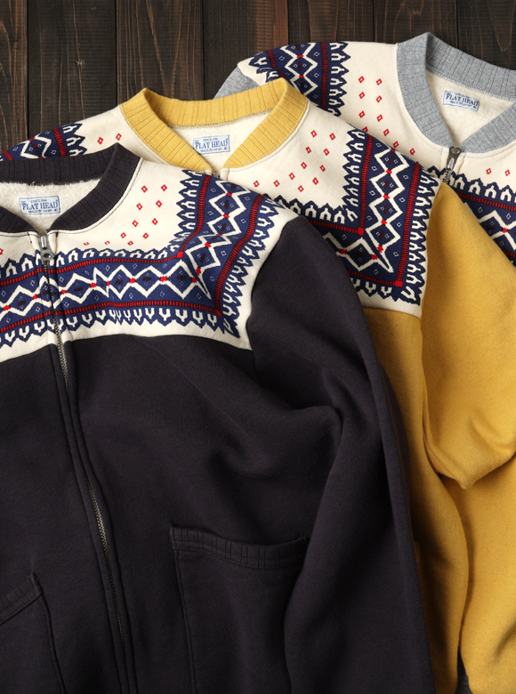 雪柄フルジップスウェット 裏起毛 FN-MSZ-211 | THE FLAT HEAD