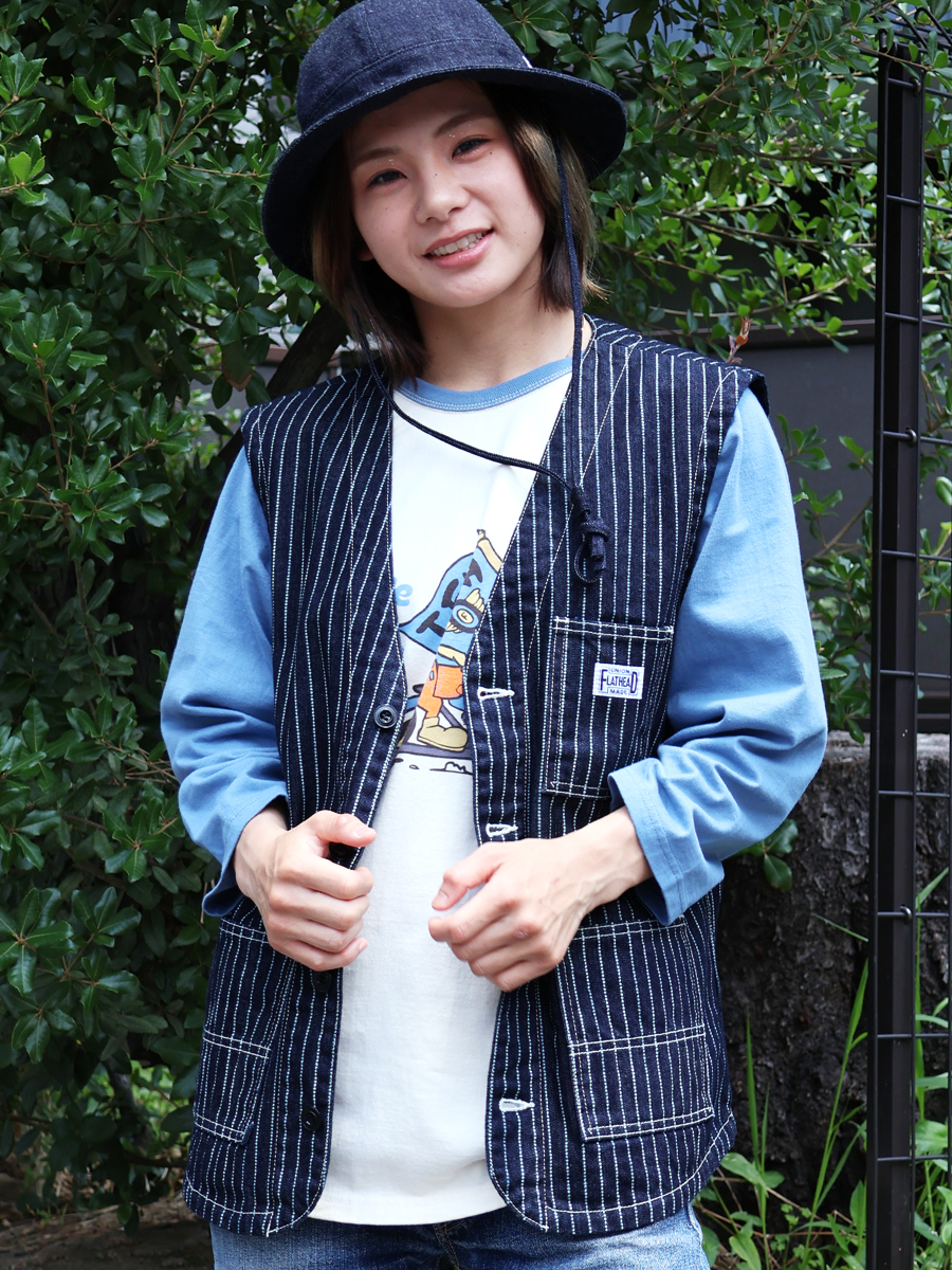 10oz ウォバッシュデニム ワークベスト FN-MVD-702 | THE FLAT HEAD