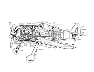 Focke Wulf FW190 Cutaway Print. Art Prints, Posters & Puzzles from