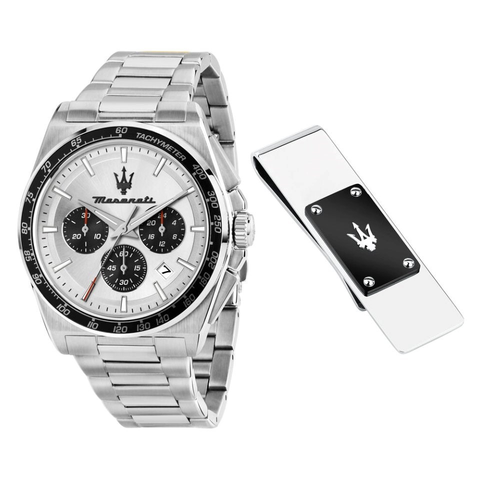 Maserati R8873652009 Velocita Chronograph Watch And Money Clip Set